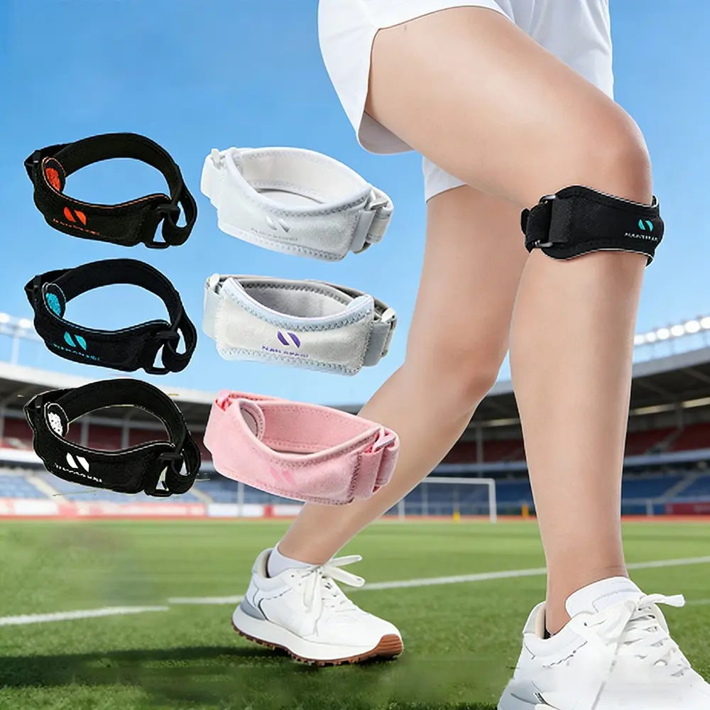 1pcs Adjustable Knee Brace, Sports Knee Brace, Patella Support Strap, Snug Fit Band, Patellar Knee Brace for Jumpers Knee, Ideal for Basketball, Running, Hiking, Volleyball, Tennis, Squats, Knee Brace Stabilizers, Knee Supporter