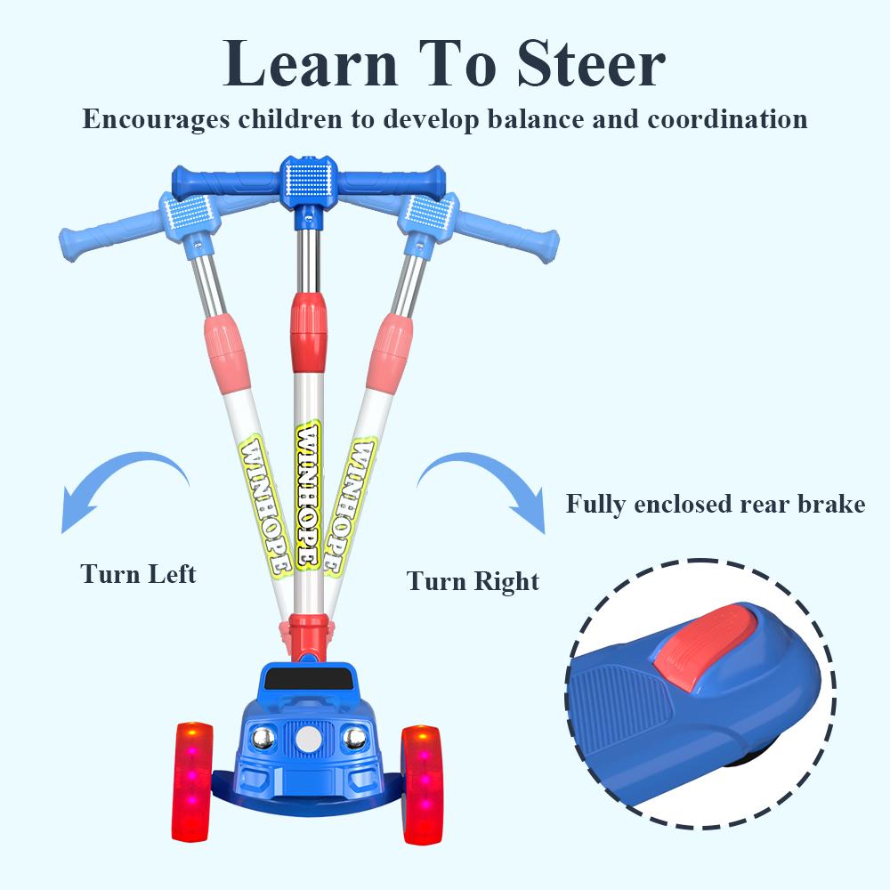 WINHOPE Car-Style Kids Scooter (3-8Y) | 4-Level Adjustable + 3-Second Fold | Colorful Light Wheels! WINHOPE Car-Style Kids Scooter (3-8Y) | 4-Level Adjustable + 3-Second Fold | Colorful Light Wheels!