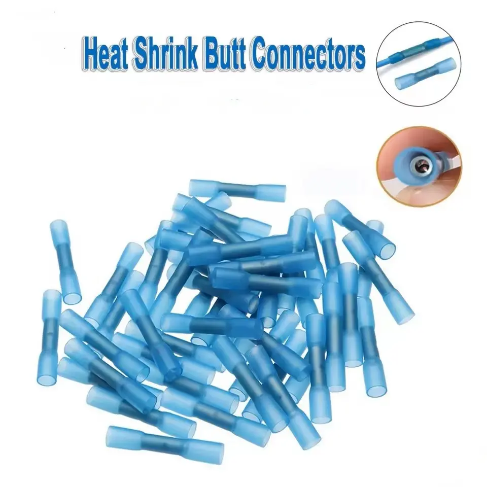 Thermally Shrinkable Connectors, Insulated Wire Crimp Terminals, 22-18 Gauge, Copper Contact Surface, Sealed Joints, Cable Connector, Heat Shrink Connectors