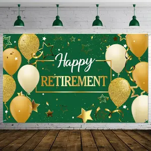 Extra Large Fabric Retire Sign Banner, &, Perfect for Retirement Parties, No Power Needed, Ideal Photo Booth Backdrop
