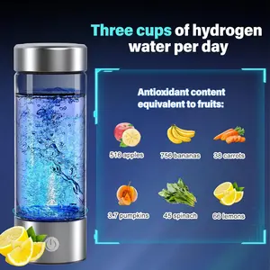 Hydrogen Water Bottle, Portable Hydrogen Water Ionizer Machine, Hydrogen Water Generator, Rechargeable Hydrogen Rich Water Glass Health Cup for Home Travel