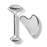 Stainless Steel Facial Roller + Gua Sha Set