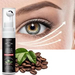 15ML Caffeine and Wool Fat Vitamin C Eye Cream, Reduces Dark Circles, Deep Moisturizing, Smooths, Tightens, Brightens Skin, All Skin Types