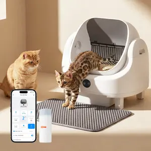Aoxun Automatic Open-Top Cat Litter Box, Smart App Control Self-Cleaning Cat Litter Box for 3-24lbs Cats, 10 Days Hands-Free Cleaning, Ultra Quiet 32dB Cat Toilet with Multiple Safety Protection