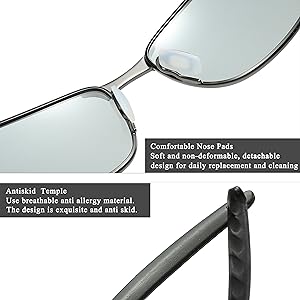 FEISEDY Classic Polarized Photochromic Sunglasses Driving Photosensitive Glasses B2444
