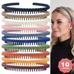 10pcs Women'S Matte Anti-Slip Braided Headbands - Elegant Minimalist Hair Accessories for Daily & Special Occasions, Solid Color Durable Plastic Hairbands for Homecoming, Weddings, Casual Attire, Cute Hair Accessories