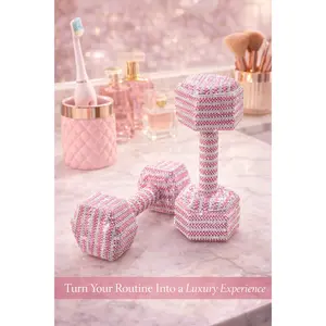 Pink & White Diamond Dumbbells - Pretty in Power
