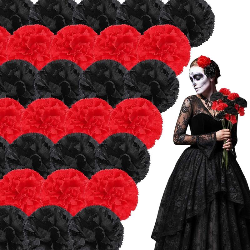 Day of The Dead Marigold Flower Halloween Flowers Bulk Artificial Dia De Los Muertos Decorations for Halloween Decor Party Floral