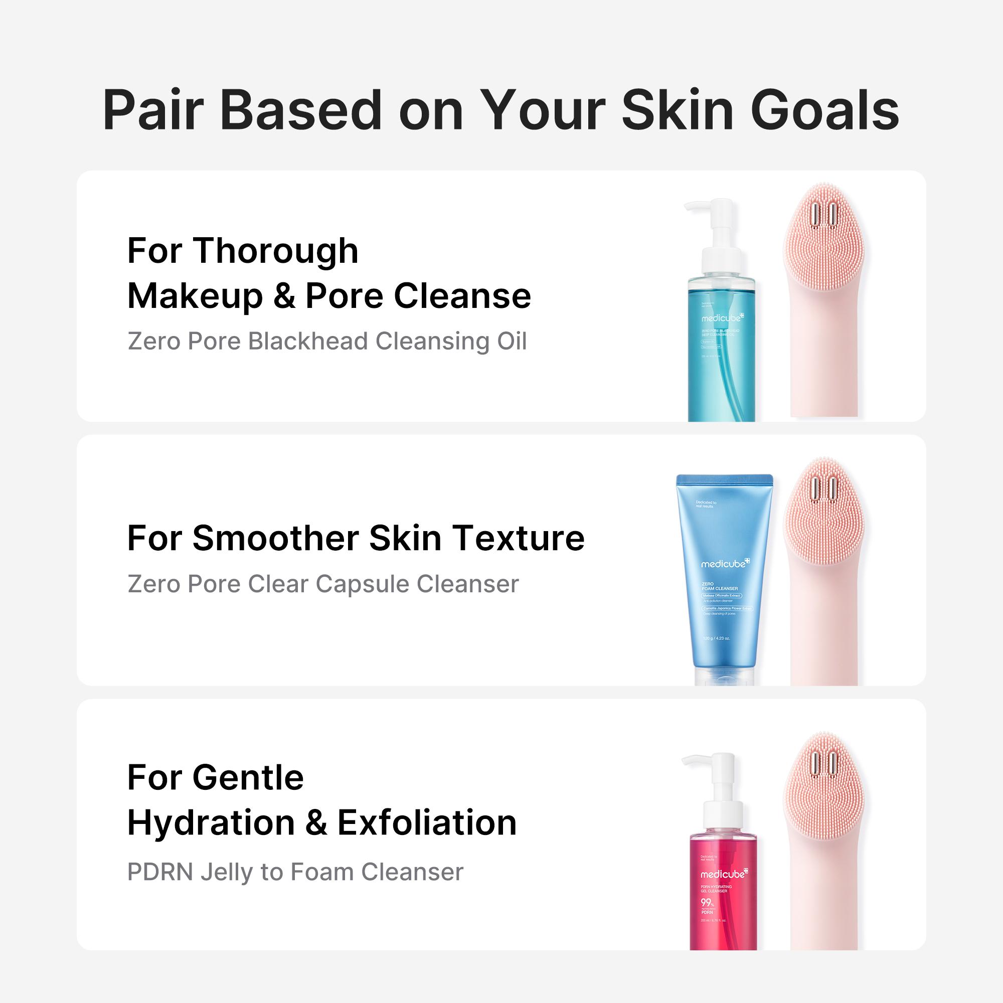 [NEW] [medicube] Booster Facial Cleansing Device - Pink / Beige ㅣMini Booster Pro Plus + Booster Facial Cleansing Device HeadㅣK-beauty Facial Device for deep gentle cleansing, visible skin definition care & enhanced skincare absorption