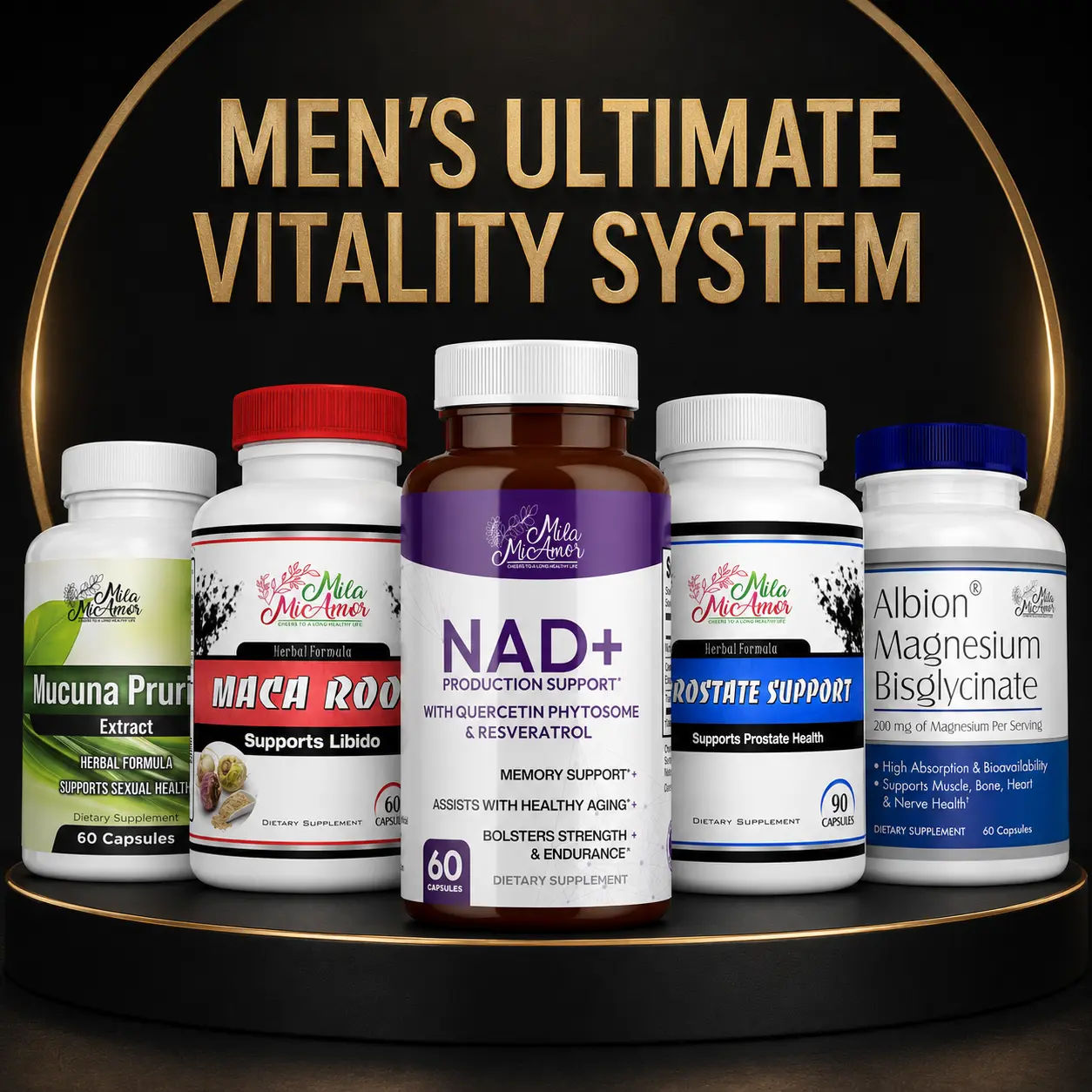 TT Exclusive Men Ultimate Vitality System – NAD+, Maca Root, Prostate Support, Mucuna Pruriens & Magnesium | Energy, Performance, Libido, Recovery & Healthy Aging