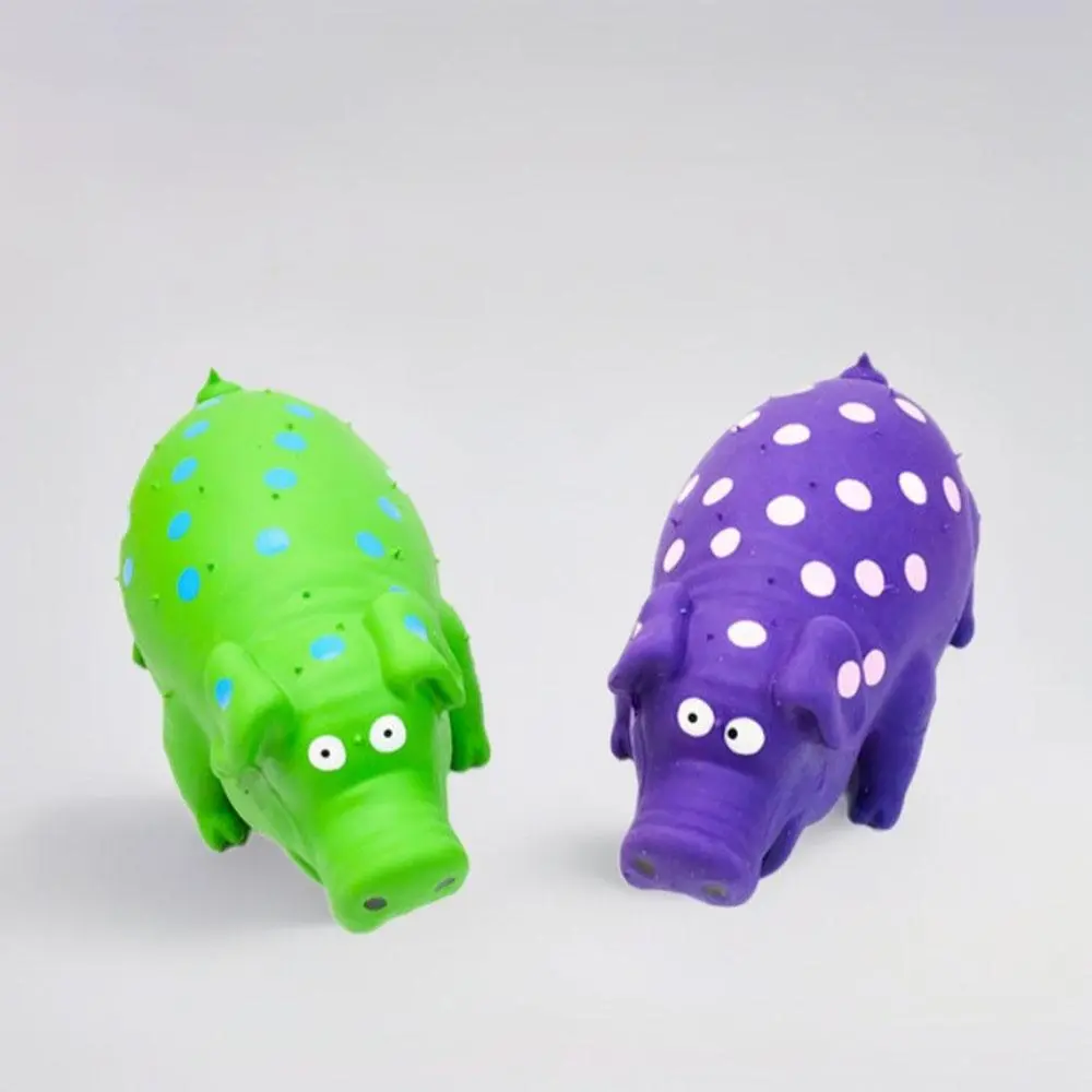 Pig-Shaped Polka Dot Latex Dog Chew Toy - Squeaky, Durable Molar, Puzzle Supply for Dogs, Squeaky Toy
