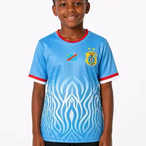 Children New Congolese Jersey. DRC soccer jersey. Superior quality edition RDC Maillot Congo soccer  Leopards du Congo football congolais Congolese shirt Nouveau maillot leopards congo Kinshasa. Foot ball shirt Congo RDC . Age 6 to 14. See Chart for sizes