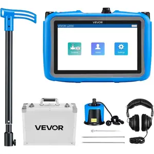 VEVOR Pipe Water Leak Detector for Indoors, 1Hz-10000Hz, 7 Touchscreen Plumbing Water Leakage Detection Locator with Horizontal Vertical Sensors, Headphones, 8GB SD Card Carry Case for Home UseVEVOR Super Brand Day