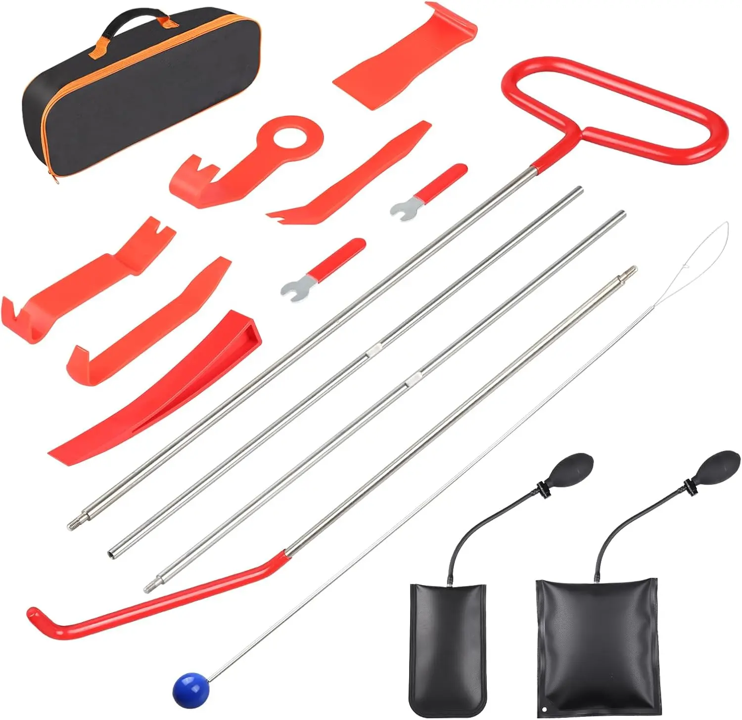 15PCS Durable and Reliable Stainless Steel Tire Repair Tool Kit - Comprehensive Set, Compact Carry Bag Included, Tire Set Tyre Repair Tools & Kits for Cars, Automotive & Motorcycle Accessory