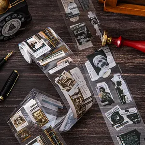 4 Pieces of Fragmented Memo Series Beautiful Day Vintage Collage Die-Cut Tape Journal DIY Decoration Collage Material