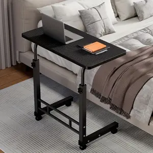 23.62" Mobile Bedside Desk, Height Adjustable Rolling Laptop Table for Bedroom & Home Office