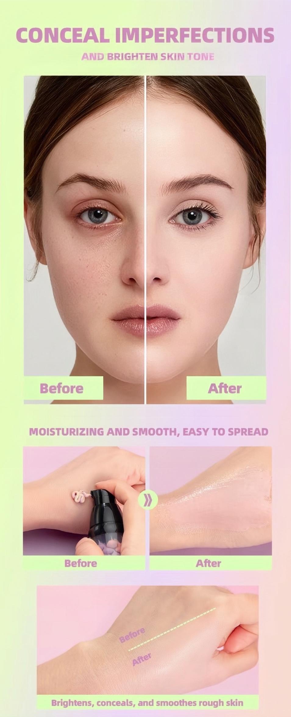 3-In-1 Tinted Sunscreen Cosmetic - Triple Color Protection, Hydrating Moisturizing, Oil Control, Waterproof, Sweatproof, Color Correcting Makeup (Concealer & Foundation), Moisturize, Spf Makeup