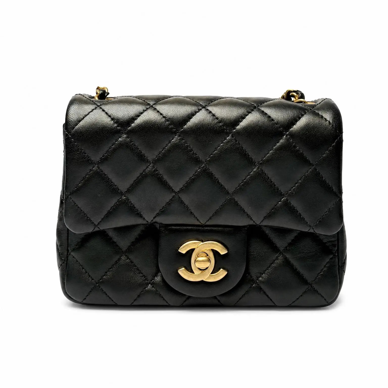 Pre-owned CHANEL X Mini bags Lambskin Quilted Mini Pearl Crush Flap Black 2608030010