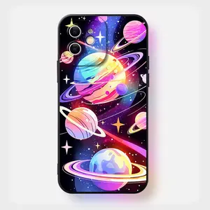Creative Planet Pattern Phone Case, Shockproof Soft Phone Protective Cover, Phone Accessory Compatible with iPhone 16 15 14 13 12 11 Pro Max