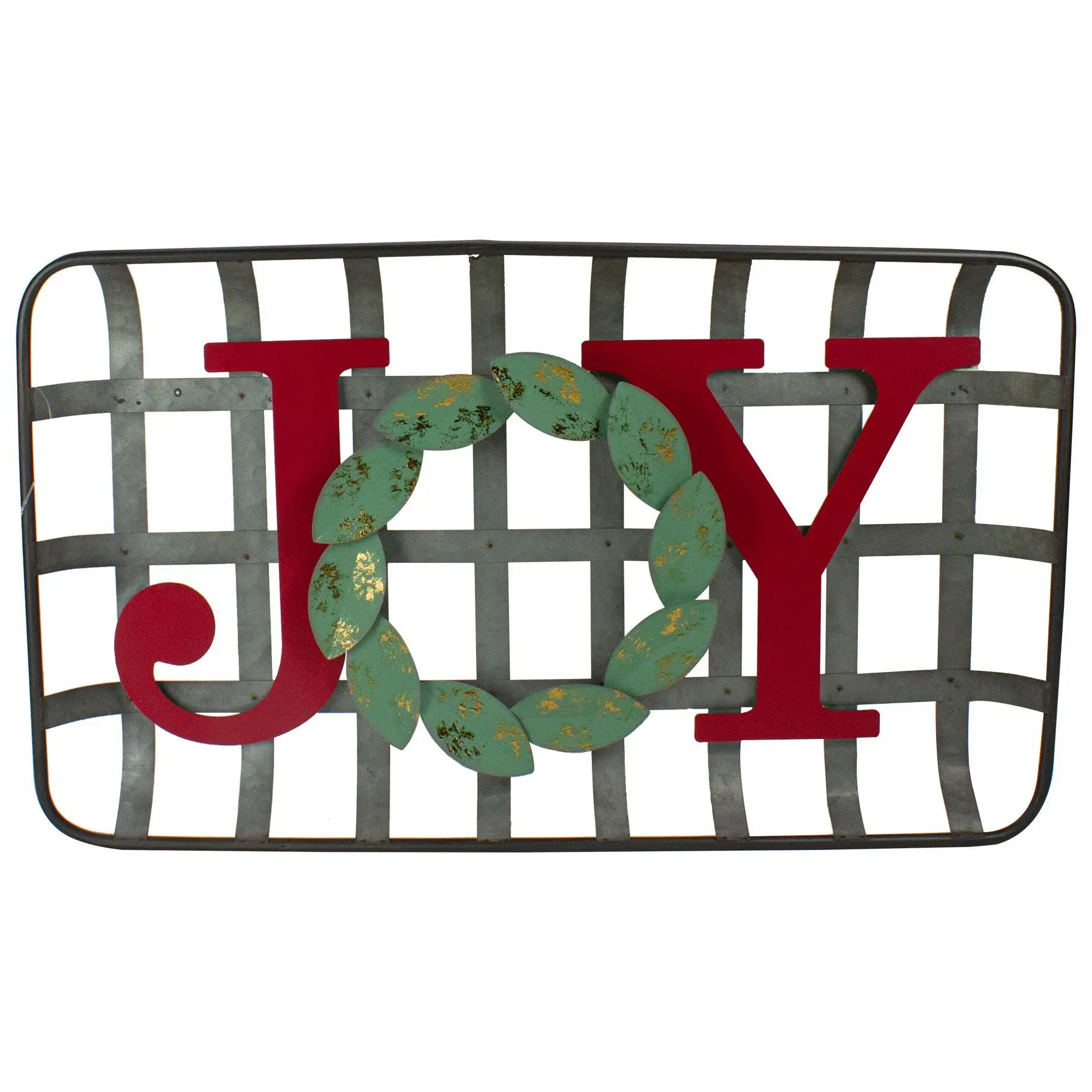 Northlight 24" "JOY" Rustic Tobacco Basket WallDecor