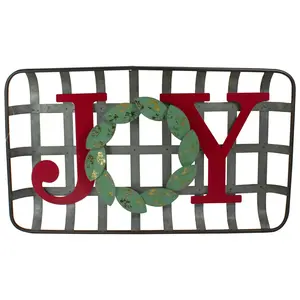 Northlight 24" "JOY" Rustic Tobacco Basket WallDecor