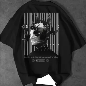 DESTINY Oversized Graphic T-Shirt Butterfly Mask Streetwear Unisex 100% Cotton Loose Fit