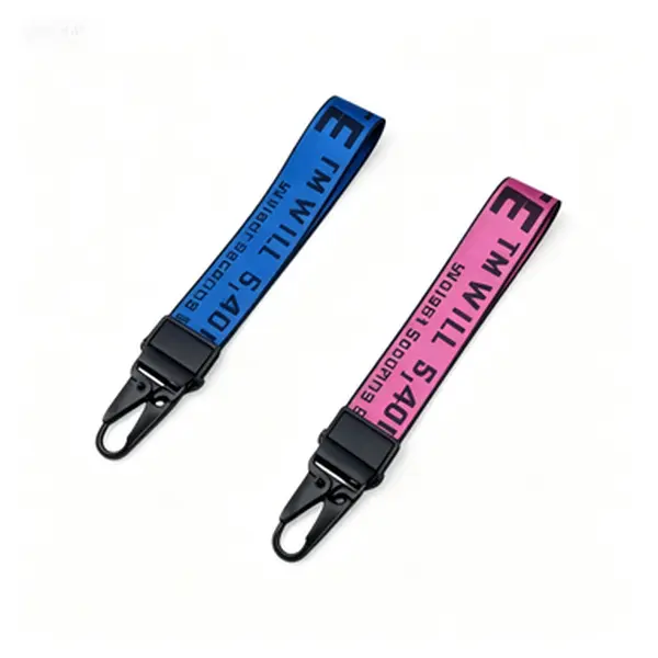 Cute Car Keychain & Lanyard Set, Decorative Webbing Key Strap with Key Ring, Adorable Charm Ornament for Keys & Wallets