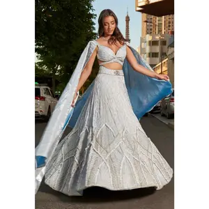 Ice blue lehenga set