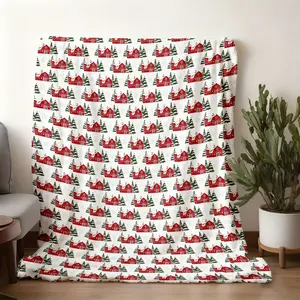 Elegant and comfortable Snowybarn   Christmas flannel bed sheets