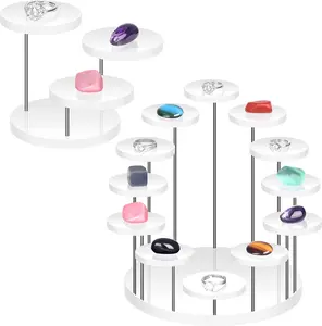 Acrylic Jewelry Stand Cupcake Stand Display Acrylic Cupcake Risers round Ring Display Holder Donuts Tray Small Cupcake Stand Mini Figurines Cake Dessert Rack Serving Platter for Party Wedding Birthday Layashala