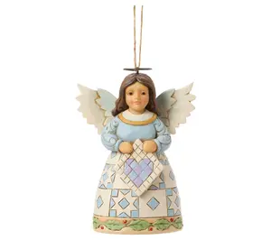 Jim Shore Heartwood Creek Quilt Angel Ornament4.5in H Jim Shore Heartwood Creek Quilt Angel Ornament4.5in H