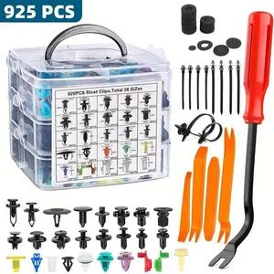 925pcs Car Bumper Retainer Clips Plastic Rivets Fasteners Tailgate Rod Clip, 26 Most Popular Sizes Auto Push Pin Rivets Set car push professional car Multi-Size
