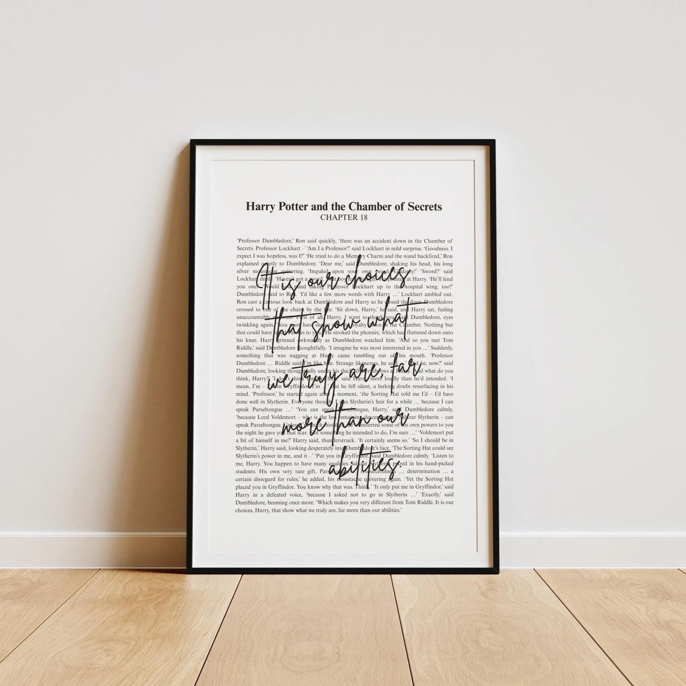 [Sale Off To 40%] [UNFRAMED] It Is Our Choices Potter Quote Poster, Chamber of Secrets Inspirational Wizard Wall Art