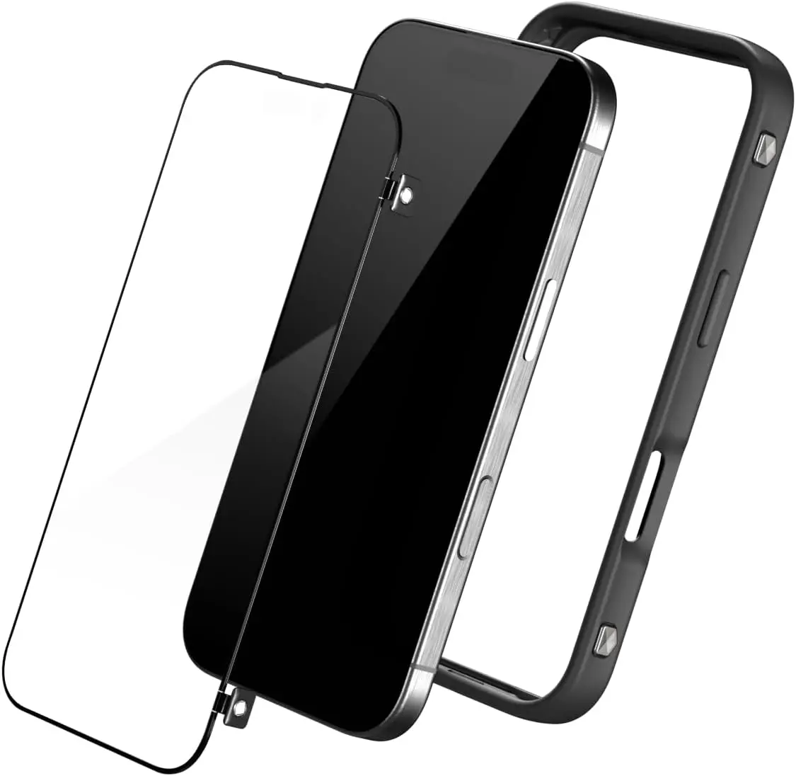 MGC Rhinoshield Shockproof Gaming Bumper Casing for iPhone 16 Pro, with Tempered Screen Protector, Phone Protector Accessory