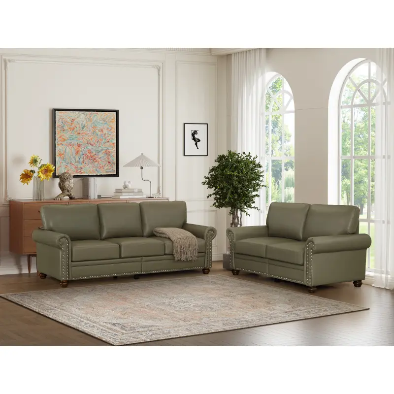 Living Room Sofa with Storage Sofa 2+3 Sectional Taupe Faux Leather