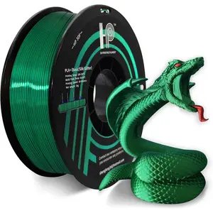 PLA Filament, PLA, 3D Printer Filament, PLA Filament 1.75mm Dimensional Accuracy +/- 0.02mm, 1KG Spool (2.2 lbs), Fit  FDM Printer (Silk Green)