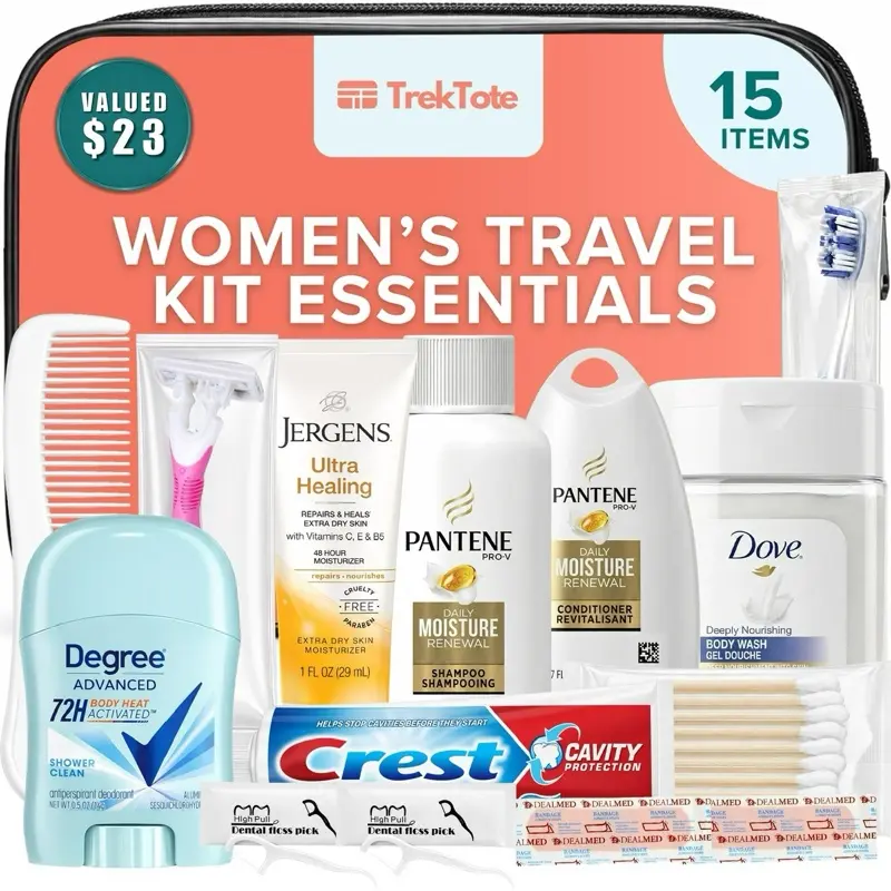 TrekTote 15 Piece Womens Travel Toiletry Kit TrekTote 15 Piece Womens Travel Toiletry Kit