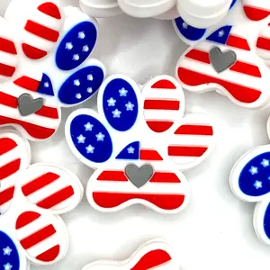 United Paws of America Silicone Focal Beads - Paw Shape Beads & DIY Craft Supplies for Beadable Pens Keychains