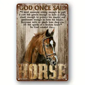 2D Flat Retro Metal Wall Decals - Funny Horse Quotes, Farmhouse Style Decor, Suitable for Home, Garage, Bar, Café, Horse Themed Wall Art, Western Texture Surface, Decorative Signage, Must-Have for Bar and Café Owners