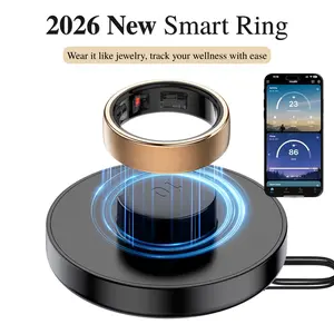 2026 New Rose Gold Smart Ring for Women & Men with Stress Sleep Steps Fitness Tracking, HR,SpO2,Body Temperature & Menstrual Monitor,Wireless Fast Charging, Fully Sealed Waterproof, Swim-Ready, No Subscription Fee