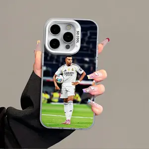 Mbappe Pattern Fashion Phone Case for iPhone 17 16 15 14 13 12 11 Pro Max Plus Air & Samsung S25 S24 S23 S22 Plus FE Anti-Drop Protection Acrylic High-quality Football