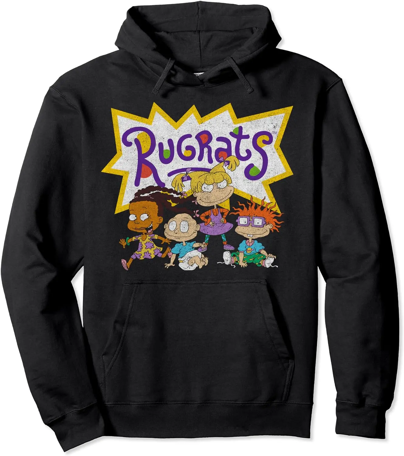 Nickelodeon Rugrats Vintage Group Shot Logo Pullover Hoodie Sweatshirt, Hoodie, Comfort Colors