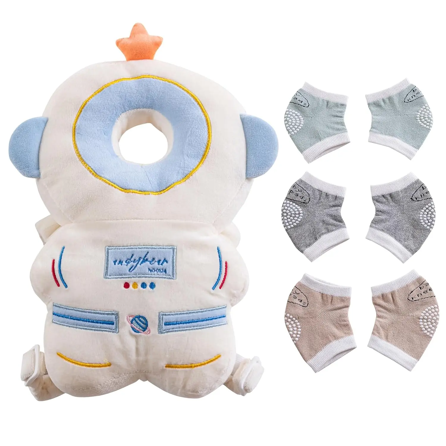 Baby Head Protector Cushion Backpack with 3 Knee Pads – Toddler Safety Gear for Crawling, Walking & Learning to Walk, Infant Fall Protection Set
