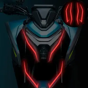 Motorcycle Reflective Sticker, Waterproof & Durable Outdoor Riding Body Head DIY Self Adhesive Sticker, Night Riding Safety Warning Reflective Sign