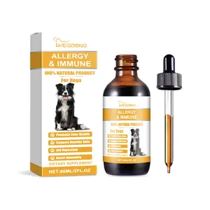 Dog Allergy Itch Relief - Dog Food Topper Drops with Mint Extract & Sorbitol - Natural Immune Dietary Supplement