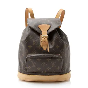 Pre-owned Louis Vuitton Leather Backpacks Vintage Monogram Canvas Montsouris MM Backpack