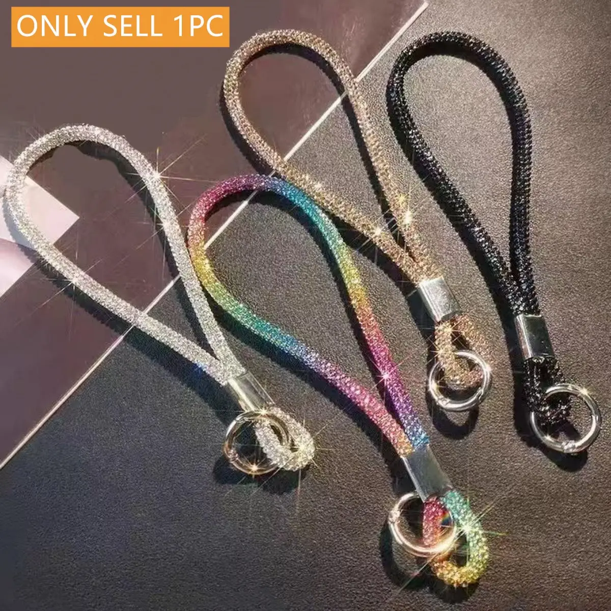 Rhinestone Decor Phone Chain, 1 Count Fashionable Phone Lanyard, Durable Short Lanyard Suitable for Women, Fashion Accessories Phone Charms for Daily Use, Phone Accessory, Phone Decoration