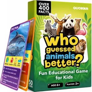QUOKKA Who Guess It Better Animals Volume 2 – Educational Game with Visual Clues, Animal Discovery Card Set, 50 Cards