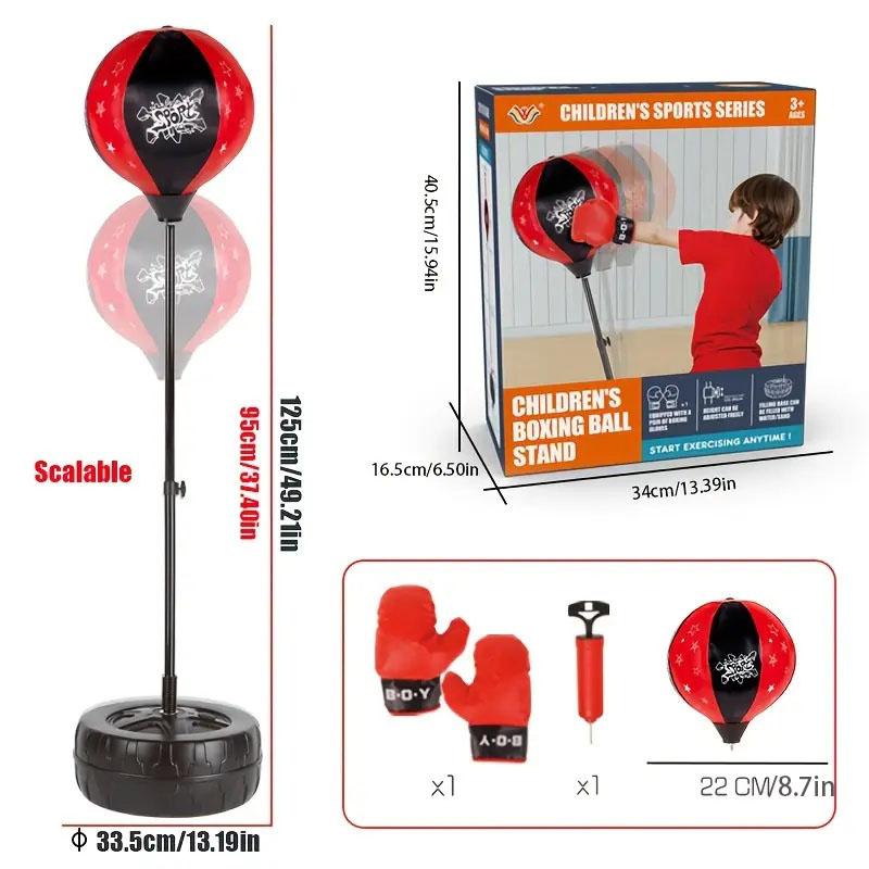 Adjustable Stand Punching Bag with Boxing Gloves - Fun and Safe Toy for Boys and Girls Ages 3+ - Ideal for Karate and Martial Arts Training