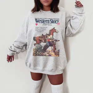 Western Aesthetic Sweatshirt, Western Story Magazine Crewneck, Oversized Western Western Graphic Tshirt Sweatshirt Hoodie for Women